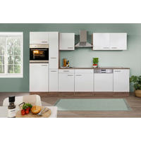 KÜCHENLEERBLOCK 310/205/60 cm   in Weiss, Eichefarben  - Weiss/Edelstahlfarben, Basics, Holzwerkstoff/Metall (310/205/60cm) - Respekta