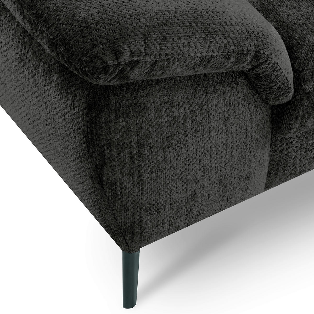 ECKSOFA  Webstoff Schwarz  - Schwarz, Design, Textil/Metall (268/195cm) - Livetastic