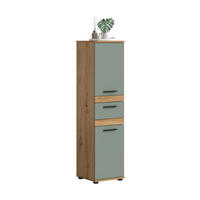 UNTERSCHRANK 35/137/31 cm   - Salbeigrün/Schwarz, Trend, Holzwerkstoff/Kunststoff (35/137/31cm) - MID.YOU