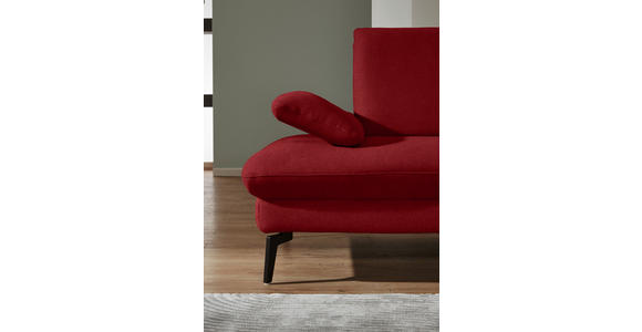 ECKSOFA in Chenille, Mikrofaser Bordeaux  299/157 cm  - Bordeaux/Schwarz, Design, Textil/Metall (299/157cm) - Dieter Knoll