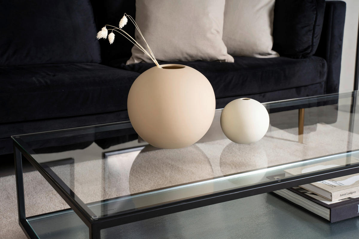COUCHTISCH Klarglas 130/60/37,5 cm rechteckig Schwarz  - Schwarz, Design, Glas/Metall (130/60/37,5cm) - Livetastic