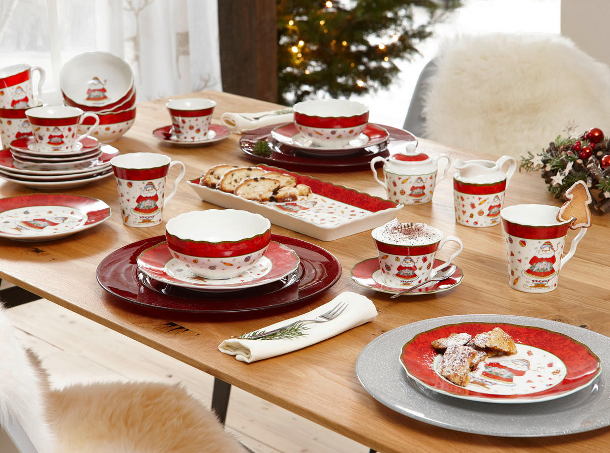 KAVNI SERVIS   18-delni      - večbarvno, Basics, keramika - X-Mas