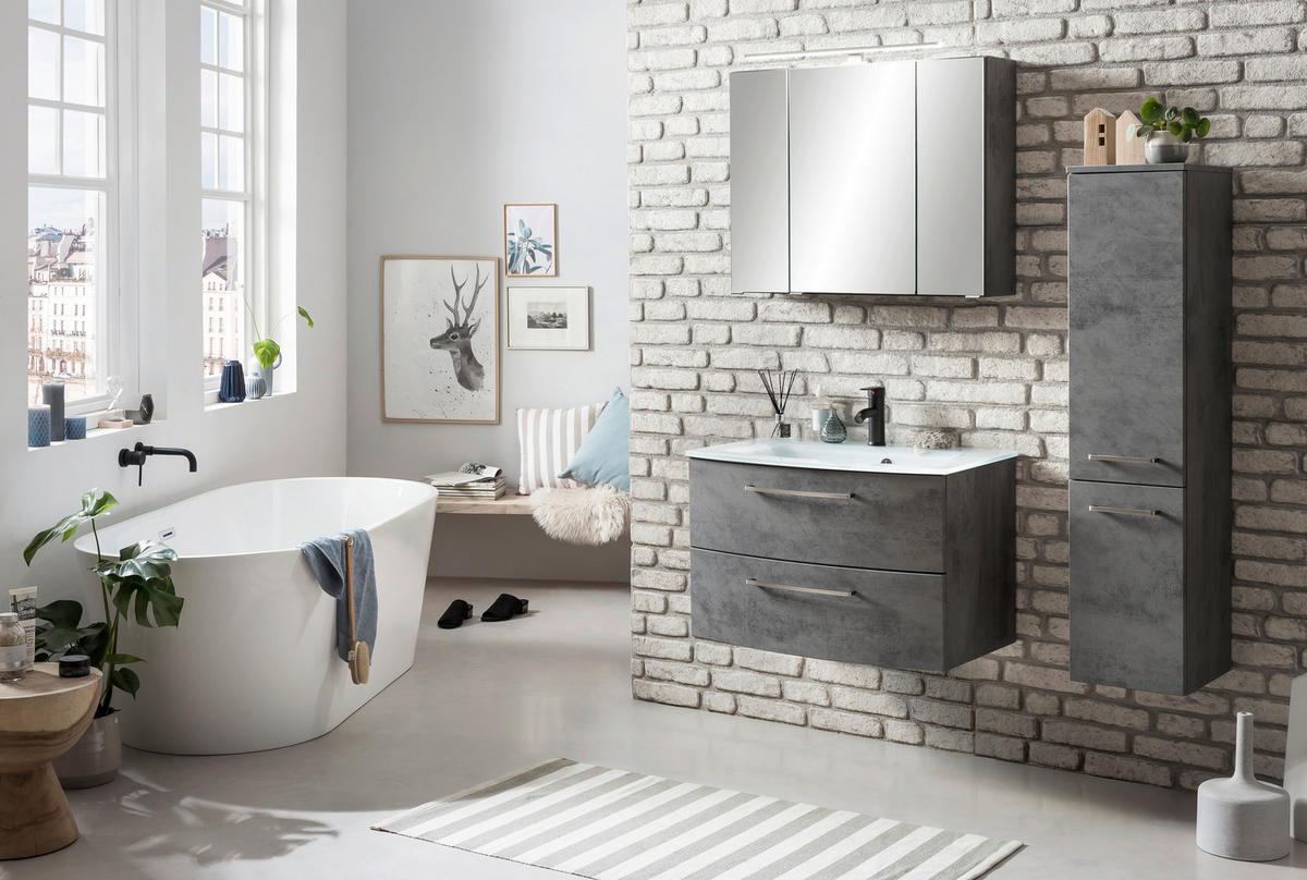 MIDISCHRANK 30/130/35 cm  - Edelstahlfarben/Grau, KONVENTIONELL, Holzwerkstoff/Metall (30/130/35cm) - Held