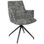 ARMLEHNSTUHL  Stoffauswahl, Sitzfläche 360° drehbar, automatische Rückholfunktion Jacquard  - Schwarz/Weiß, Design, Textil/Metall (59/89.5/63cm) - Novel