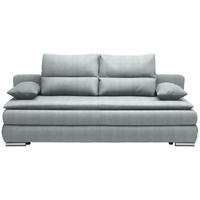 SCHLAFSOFA  mit Stoffauswahl, Schlafen auf Sitzhöhe, Rücken echt Webstoff Hellblau  - Silberfarben/Hellblau, KONVENTIONELL, Kunststoff/Textil (207/94/90cm) - Livetastic