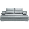 SCHLAFSOFA  in Webstoff Hellblau  - Silberfarben/Hellblau, KONVENTIONELL, Kunststoff/Textil (207/94/90cm) - Venda