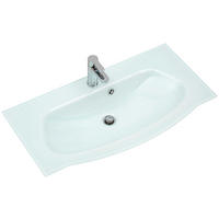 WASCHBECKEN 92/1,5/49,1 cm  - Weiß, Basics, Glas (92/1,5/49,1cm) - Sadena