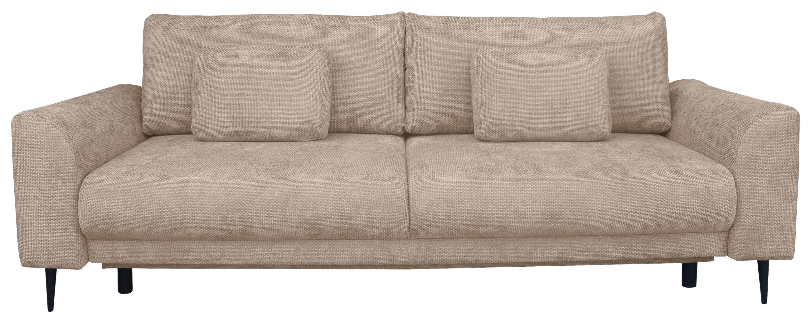 SCHLAFSOFA Chenille Beige  - Beige/Schwarz, KONVENTIONELL, Textil/Metall (235/90/104cm) - Carryhome