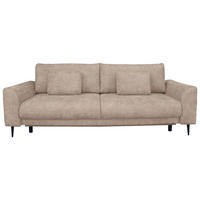 SCHLAFSOFA  mit Liegefunktion, Schlafen auf Sitzhöhe, Rücken echt Chenille Beige  - Beige/Schwarz, KONVENTIONELL, Textil/Metall (235/90/104cm) - Carryhome