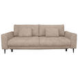 SCHLAFSOFA  mit Liegefunktion, Schlafen auf Sitzhöhe, Rücken echt Chenille Beige  - Beige/Schwarz, KONVENTIONELL, Textil/Metall (235/90/104cm) - Carryhome