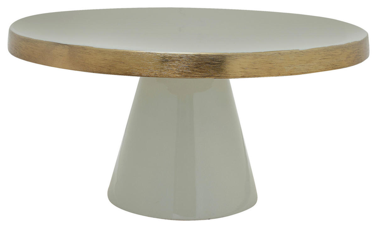 TORTENPLATTE - Goldfarben/Mintgrün, Trend, Metall (21/14cm) - Kayoom