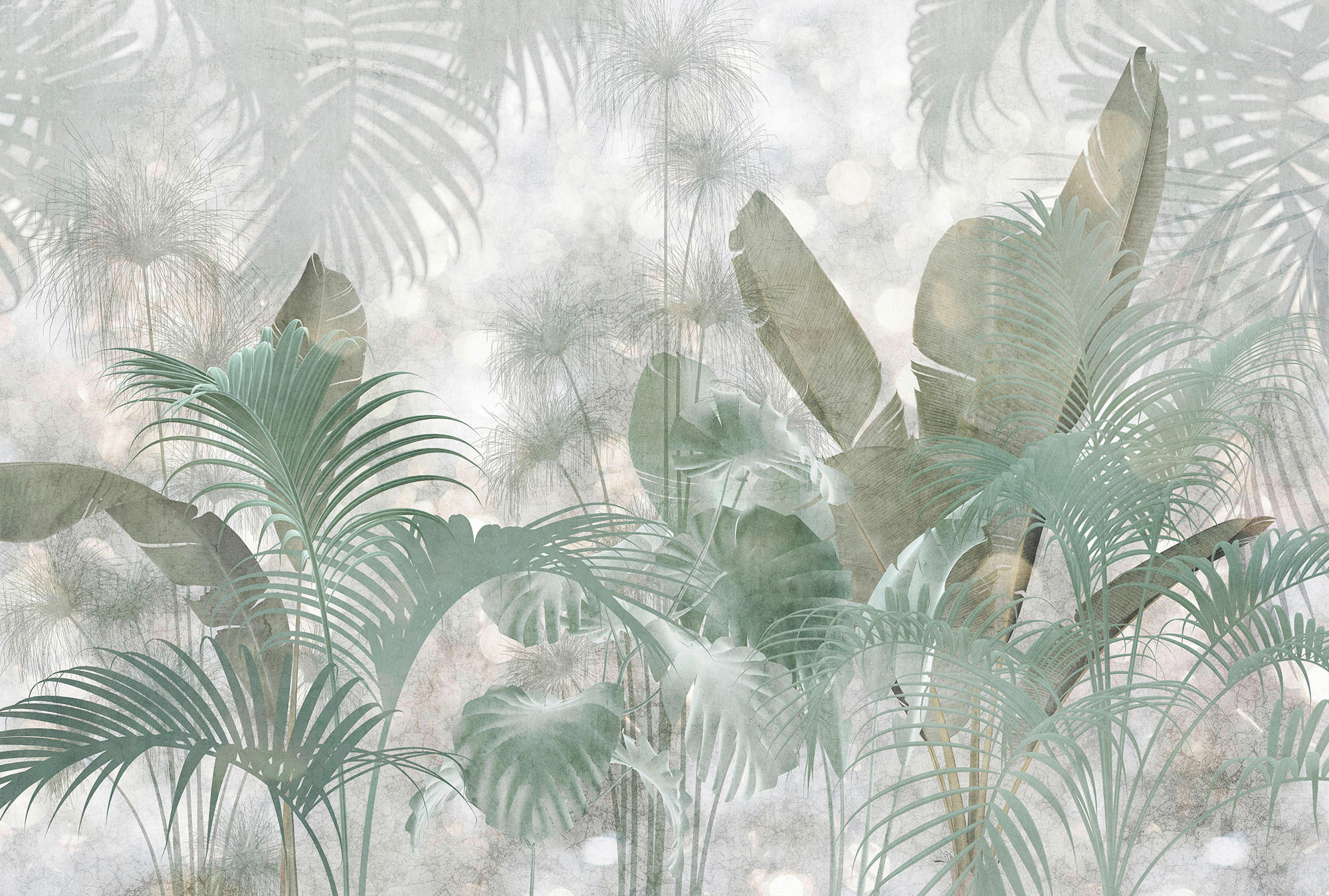 Xora Vliestapete Blau, Grün, Weiß 368x248 cm