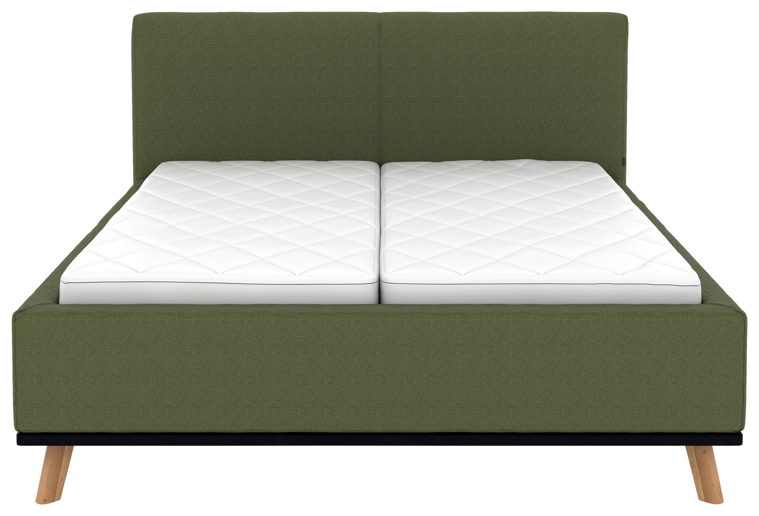 Thumbnail - Musterring Polsterbett, Dunkelgrün, Textil, Birke, Buche,Esche, massiv, H2, Höhe ca. 20 cm, 160x200 cm, Reach, atmungsak...