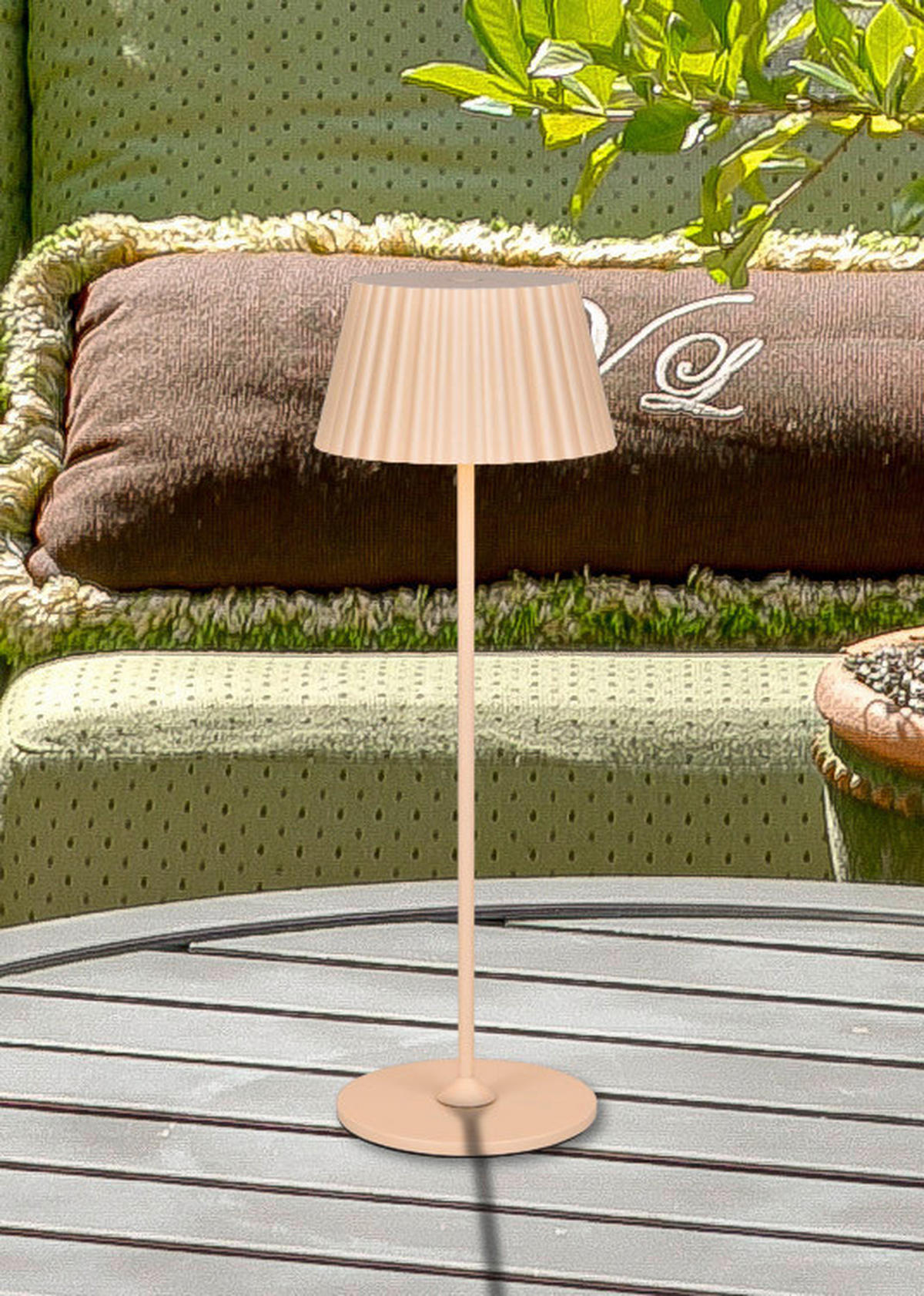 STOLNÍ LAMPA NA BATERIE 13,5/39,1 cm - pískové barvy, Design, kov (13,5/39,1cm)