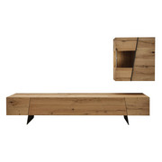 WOHNWAND in Grau, Naturfarben - Naturfarben/Grau, Natur, Glas/Holz (276/154/55,2cm) - Voglauer