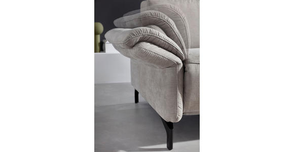 2-SITZER-SOFA Lederlook Hellgrau - Hellgrau/Schwarz, KONVENTIONELL, Textil/Metall (194/103/92cm) - Dieter Knoll