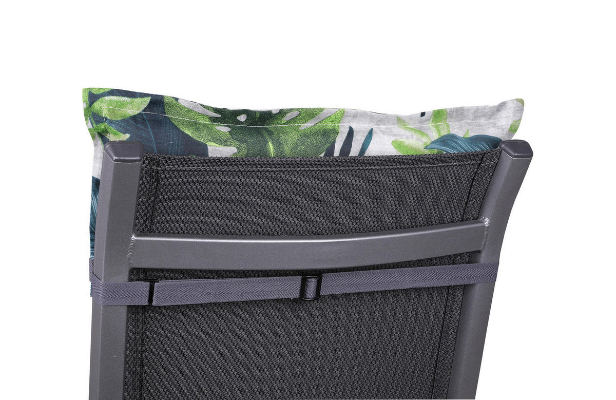 SESSELAUFLAGENSET in Grün, Blau, Hellgrau Blätter  - Blau/Hellgrau, Basics, Textil (50/7/120cm)