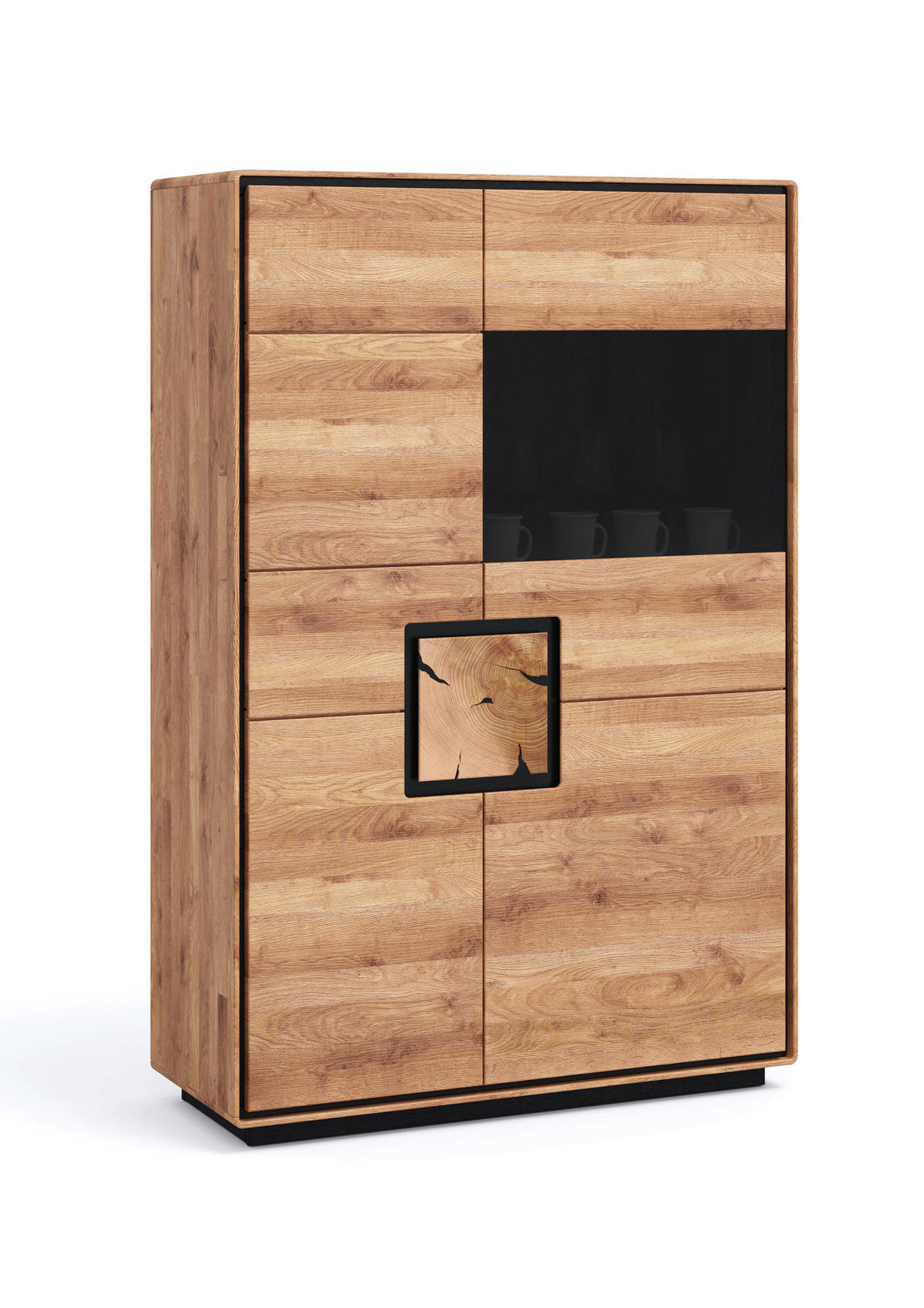 HIGHBOARD  100/152/40 cm  - Wildeiche/Schwarz, Basics, Holz (100/152/40cm) - Livetastic