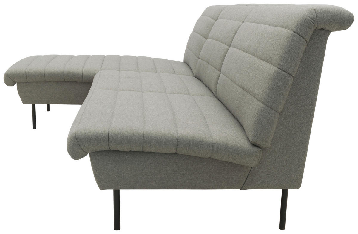 ECKSOFA in Webstoff Graubraun  168/274 cm  - Graubraun/Schwarz, Design, Textil/Metall (168/274cm) - LOOKS by W.Joop