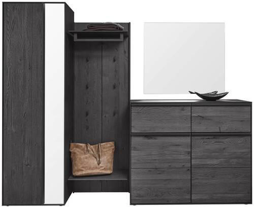 GARDEROBE 4-teilig  in 235/196/39 cm  - Anthrazit, Design, Glas/Holz (235/196/39cm) - Johann Jakob