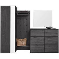 GARDEROBE 4-teilig  in 235/196/39 cm  - Anthrazit, Design, Glas/Holz (235/196/39cm) - Johann Jakob