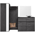 GARDEROBE 4-teilig  in 235/196/39 cm  - Anthrazit, Design, Glas/Holz (235/196/39cm) - Johann Jakob