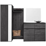 GARDEROBE 4-teilig  in 235/196/39 cm  - Anthrazit, Design, Glas/Holz (235/196/39cm) - Johann Jakob