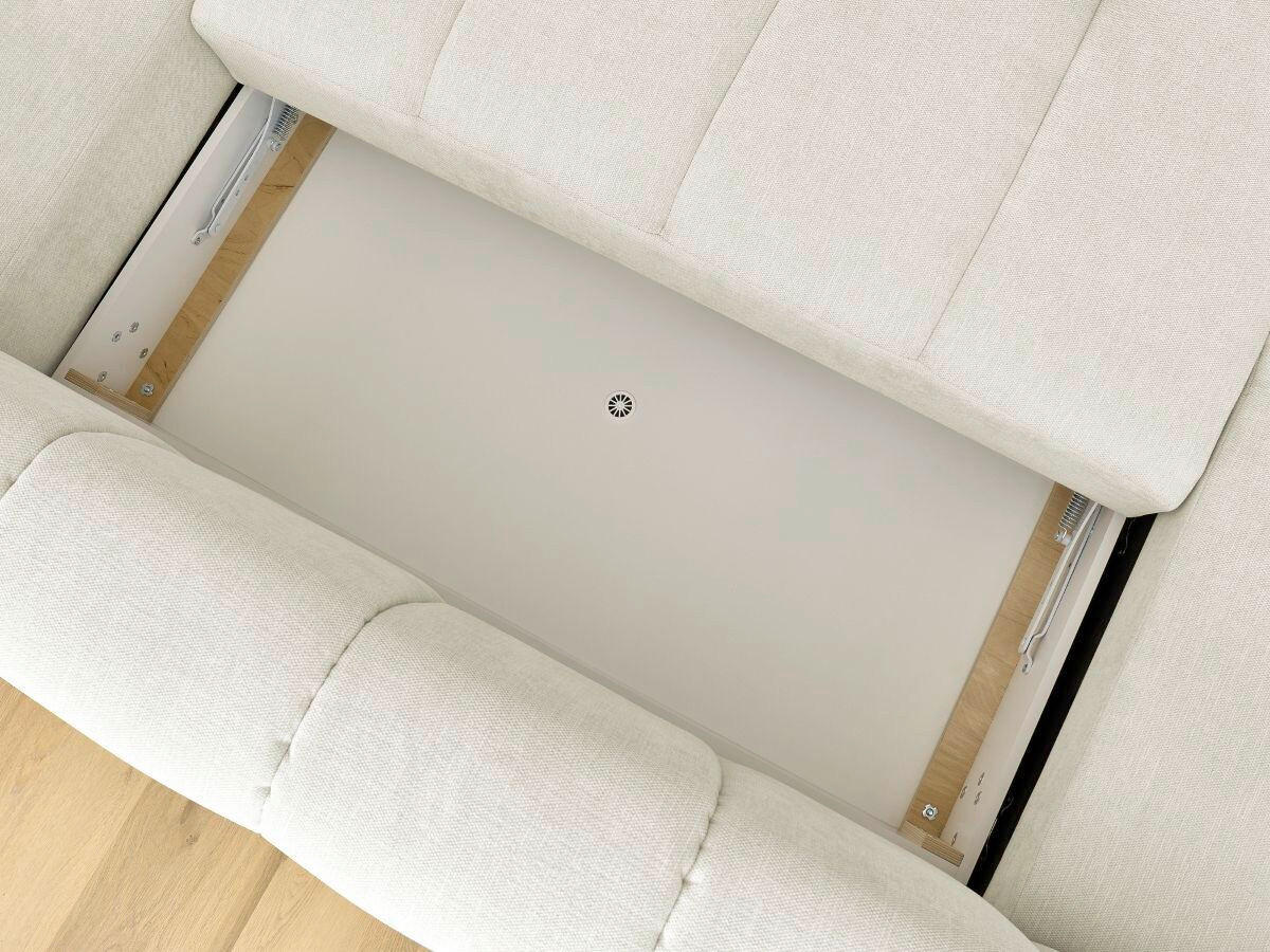 WOHNLANDSCHAFT  FUJI  Beige Leinenoptik  - Beige/Schwarz, MODERN, Kunststoff/Textil (160/377/204cm)