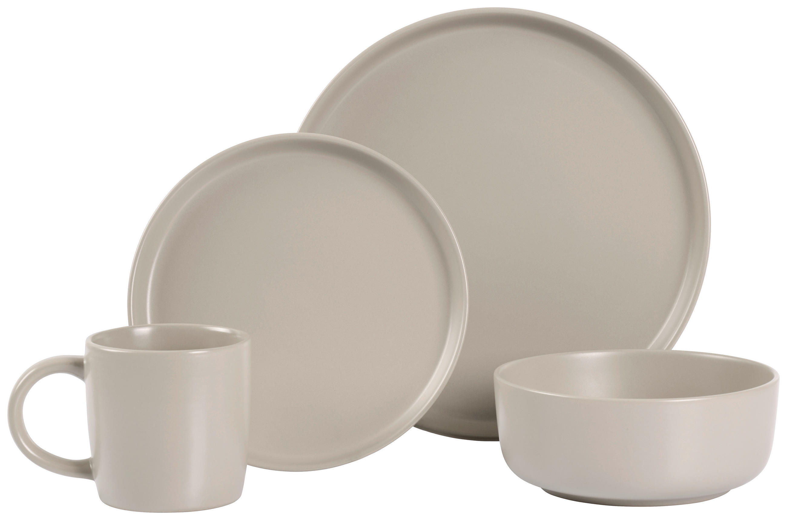 KOMBISERVICE Taupe Salerno 16-teilig 4 Personen  - Taupe, Trend, Keramik - Novel