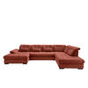 WOHNLANDSCHAFT Koralle Cord  - Koralle/Schwarz, MODERN, Textil/Metall (184/387/252cm) - Livetastic
