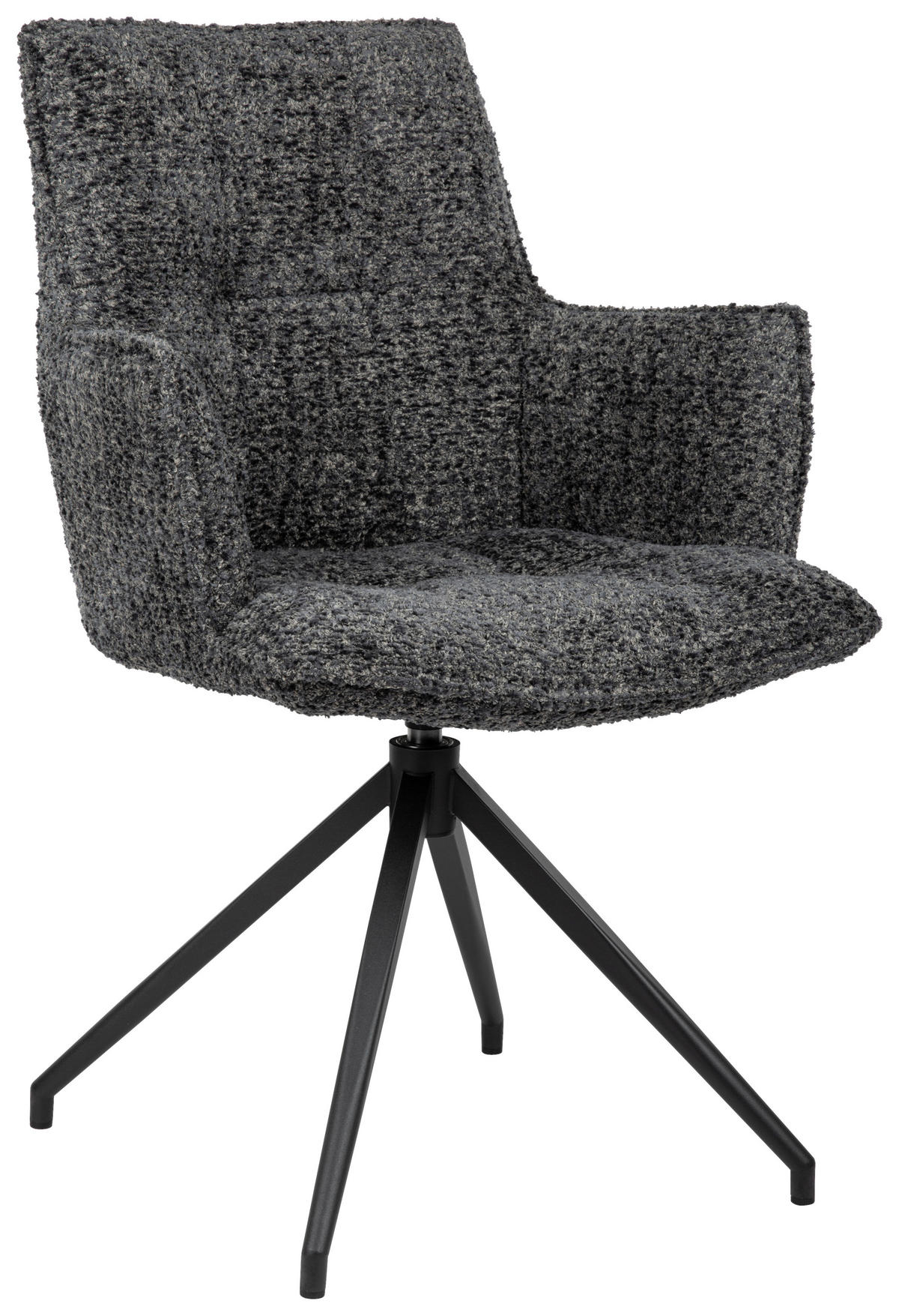 ARMLEHNSTUHL  in Eisen Chenille  - Schwarz/Dunkelblau, Design, Textil/Metall (59/89,5/63cm) - Novel