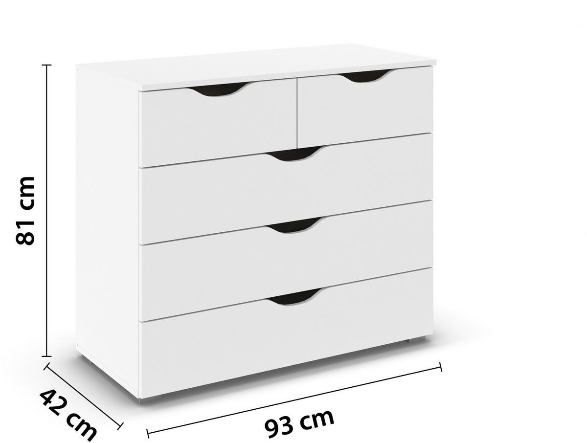 KOMMODE  in 93/81/42 cm  - Silberfarben/Weiß, MODERN, Holzwerkstoff (93/81/42cm) - Rauch Möbel