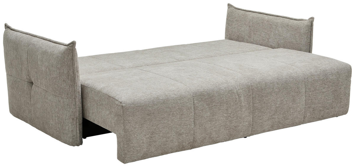 SCHLAFSOFA Webstoff Taupe  - Taupe/Schwarz, KONVENTIONELL, Kunststoff/Textil (224/90/107cm) - Carryhome