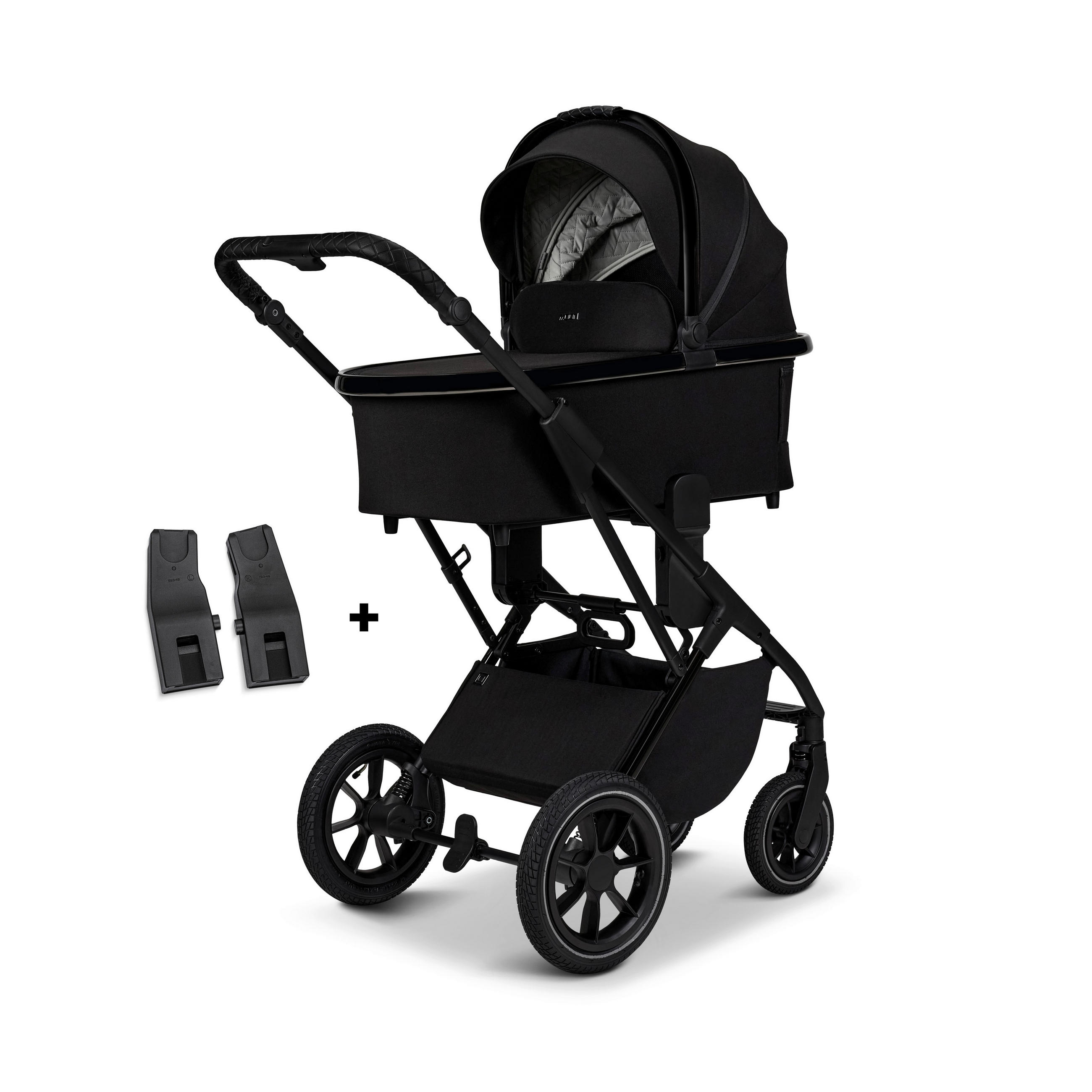 KOMBIKINDERWAGEN  Più  Onyx  - Schwarz, Basics, Textil (105/56.5/127cm) - Moon