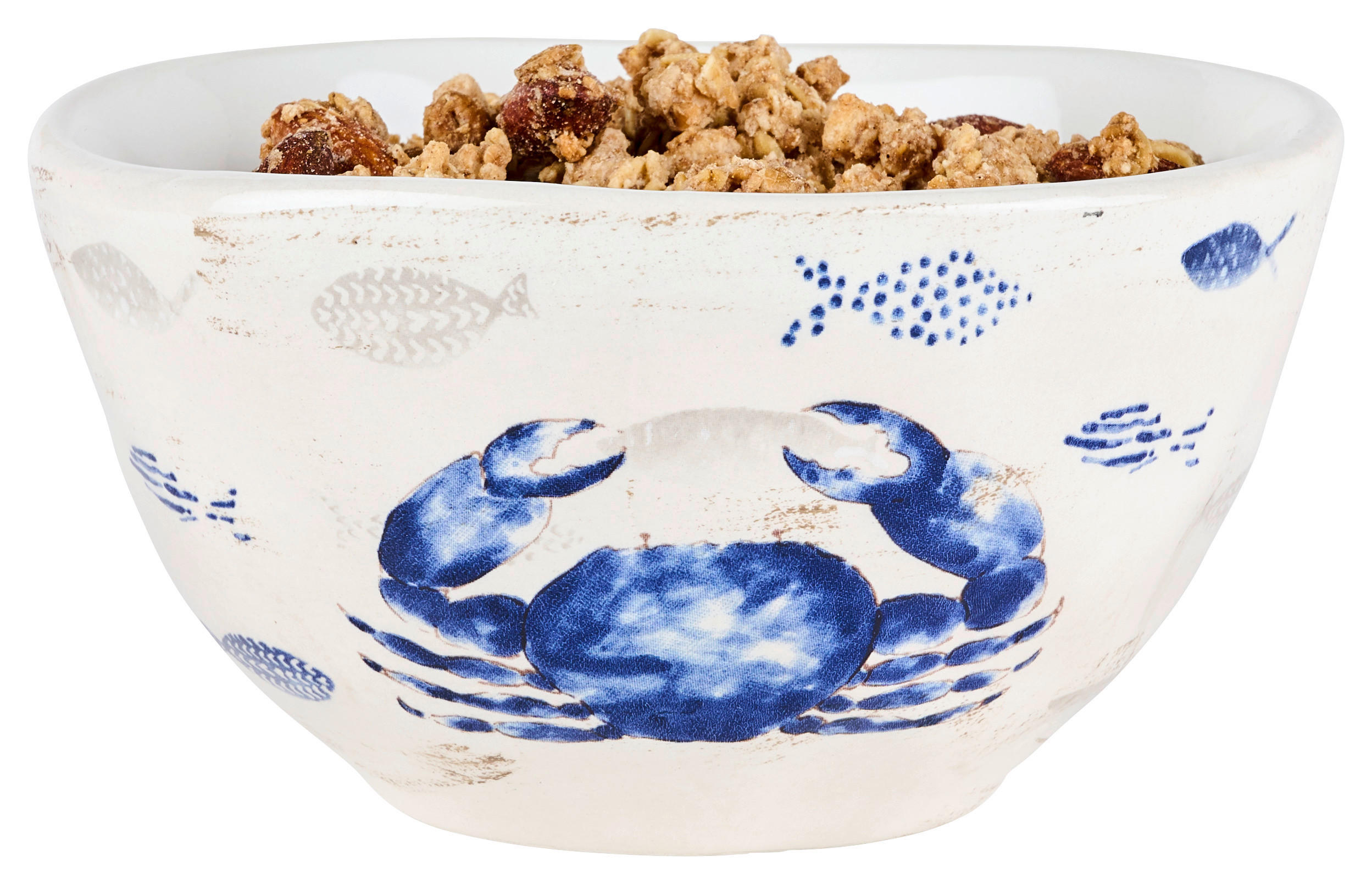 FRUKOSTSKÅL   - vit/blå, Lifestyle, keramik (14,5/7,8cm)