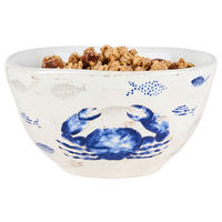 FRUKOSTSKÅL   - vit/blå, Lifestyle, keramik (14,5/7,8cm)