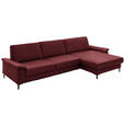 ECKSOFA  in Echtleder Rot  334/176 cm  - Rot/Schwarz, Design, Leder/Metall (334/176cm) - Dieter Knoll