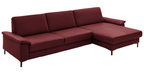 ECKSOFA  in Echtleder Rot  334/176 cm  - Rot/Schwarz, Design, Leder/Metall (334/176cm) - Dieter Knoll