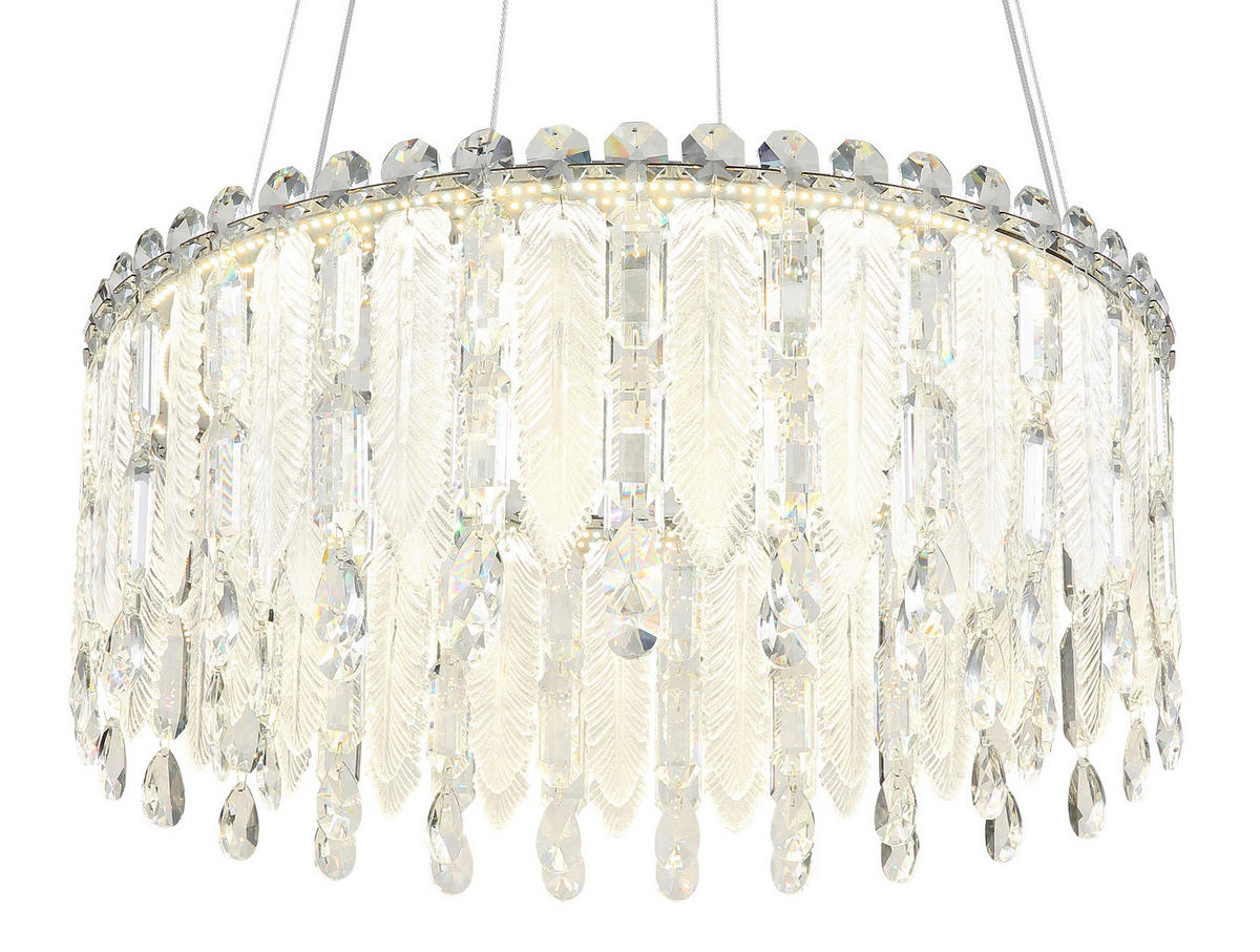 ZÁVĚSNÉ LED SVÍTIDLO, 59,5/120 cm  - průhledné/čiré, Design, kov/textil (59,5/120cm)