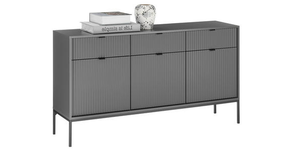 SIDEBOARD  in 153/84/39 cm  - Grau, Basics, Holzwerkstoff/Kunststoff (153/84/39cm) - Xora