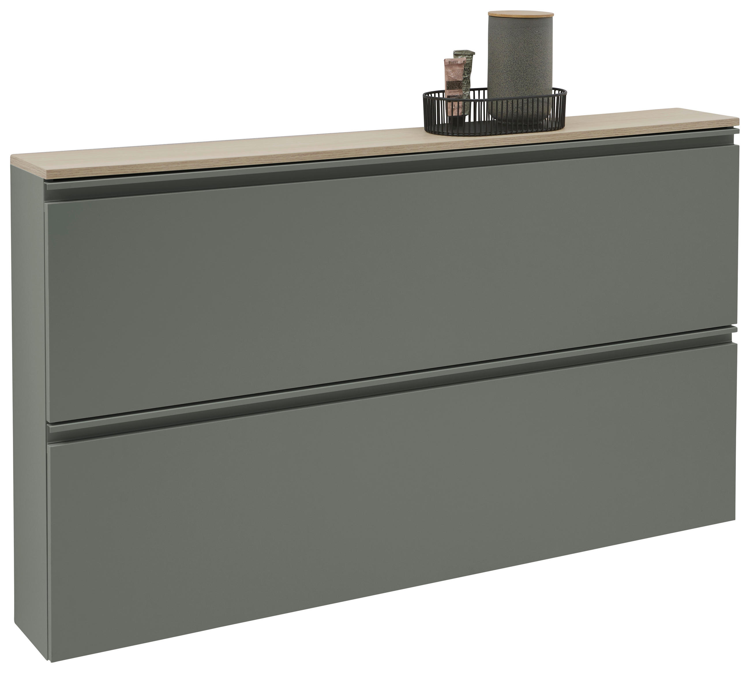 SCHUHSCHRANK Grün, Eichefarben  - Eichefarben/Grün, Design, Holzwerkstoff/Metall (140,1/80/19cm) - Voleo