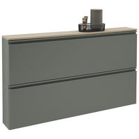 SCHUHSCHRANK Grün, Eichefarben  - Eichefarben/Grün, Design, Holzwerkstoff/Metall (140,1/80/19cm) - Voleo