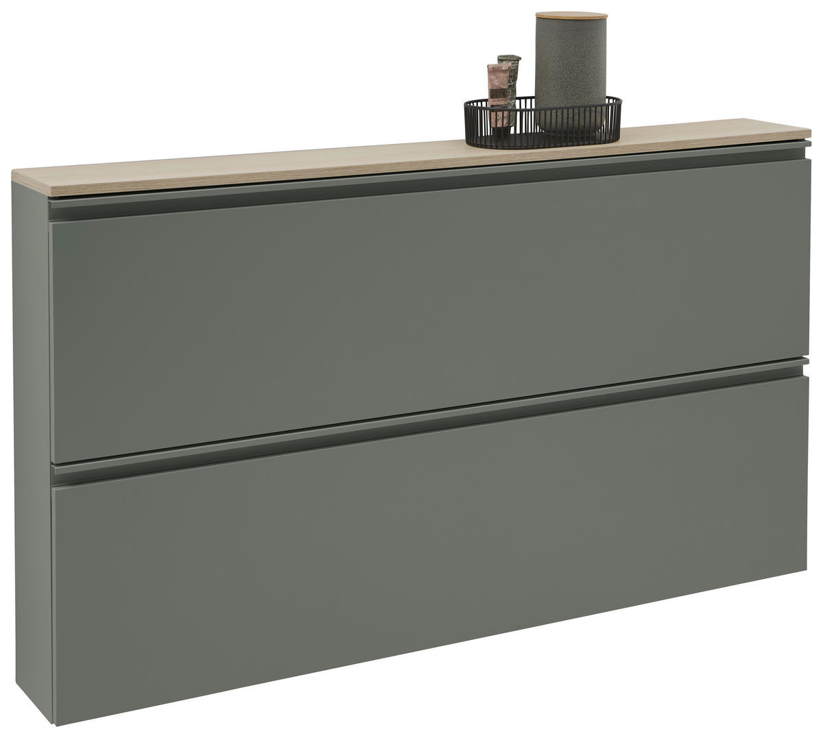 SCHUHSCHRANK Grün, Eichefarben  - Eichefarben/Grün, Design, Holzwerkstoff/Metall (140,1/80/19cm) - Voleo