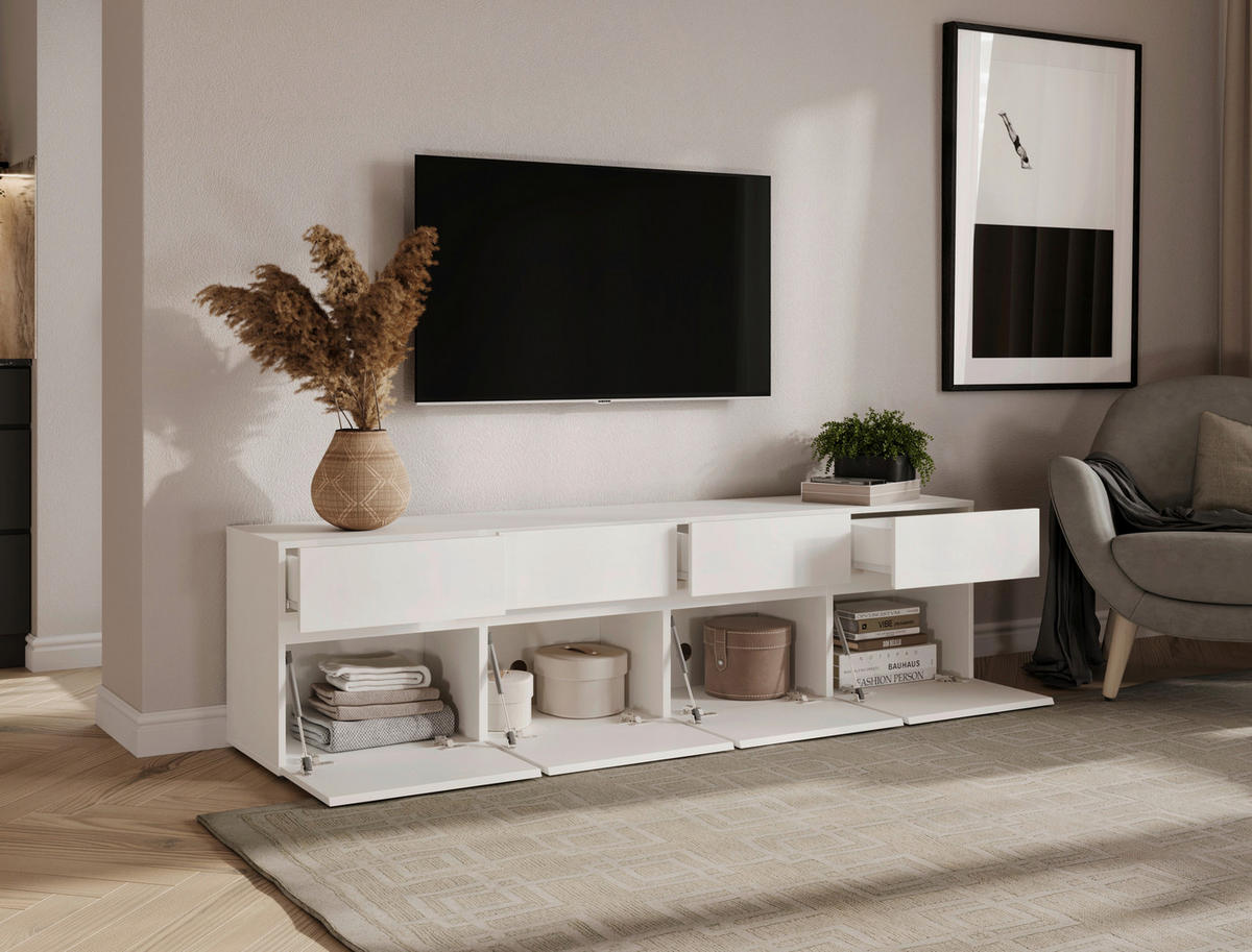 NIZKA OMARICA bela  - srebrne barve/bela, Design, leseni material (200/52,8/40cm) - Xora