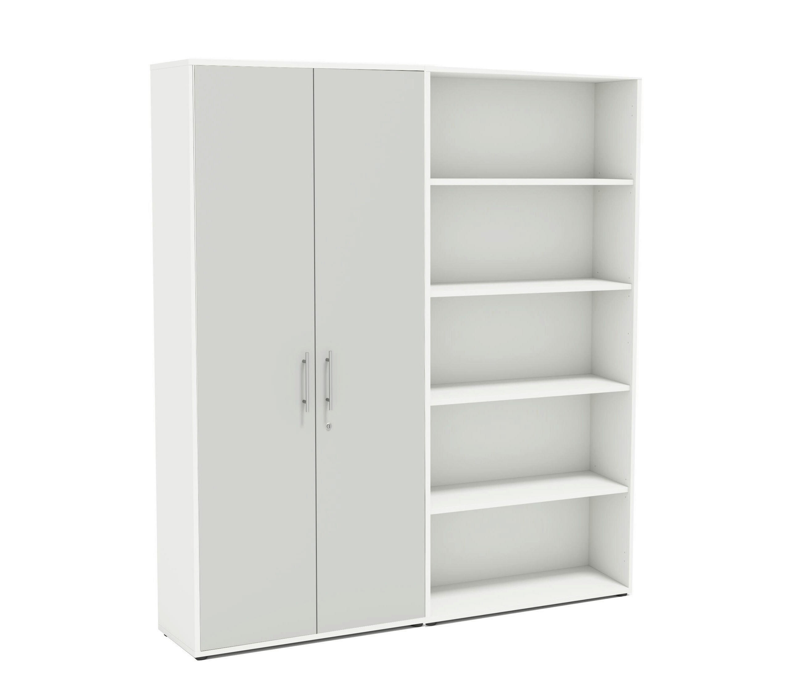 Mid.you Aktenschrank Office Edition Weiß, Hellgrau 168.8x185.6x33 cm