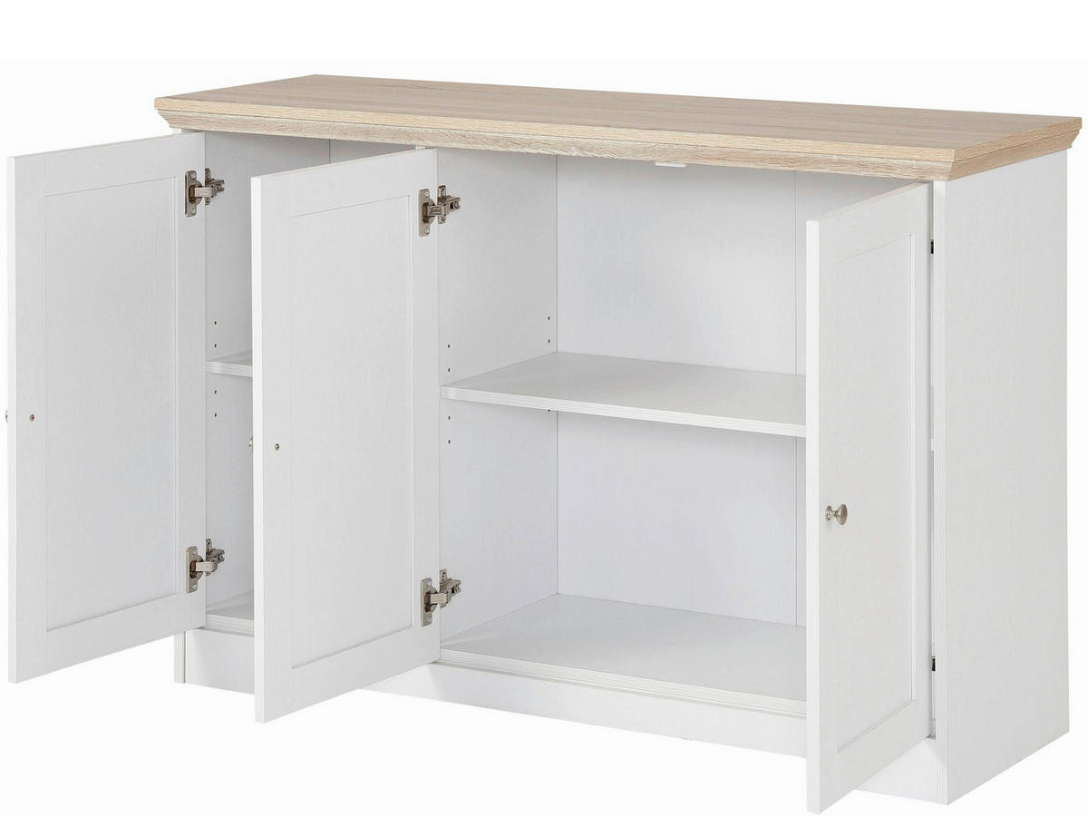 SIDEBOARD NANTES 118/80/39 cm  - Eichefarben/Silberfarben, Design, Holzwerkstoff/Metall (118/80/39cm) - Livetastic