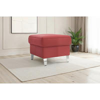 HOCKER ARNGAST E Echtleder Rot  - Chromfarben/Rot, Basics, Leder/Metall (58/48/58cm) - Sit & More