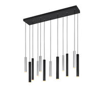 LED-HÄNGELEUCHTE CIVETO 110/20/240,5 cm   - Schwarz/Weiß, Design, Kunststoff/Metall (110/20/240,5cm) - Cinque