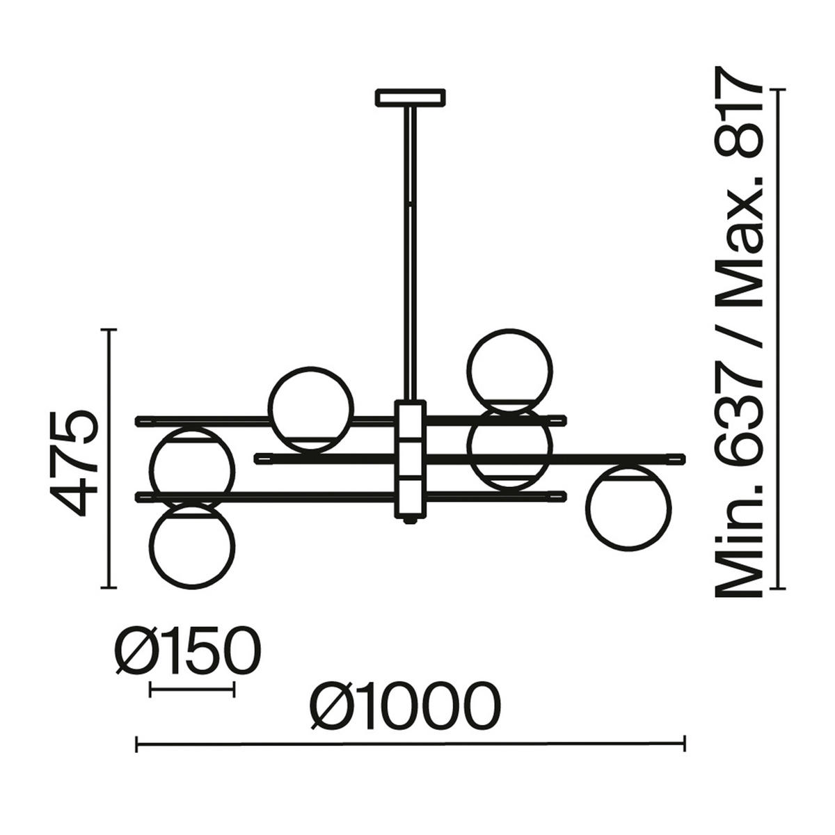 PENDELLEUCHTE  100/47,5/100 cm   - Weiss/Goldfarben, Trend, Glas/Metall (100/47,5/100cm) - MAYTONI