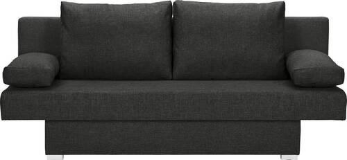 SCHLAFSOFA Webstoff Schwarz  - Alufarben/Schwarz, Design, Kunststoff/Textil (190/74-86/80cm) - Carryhome